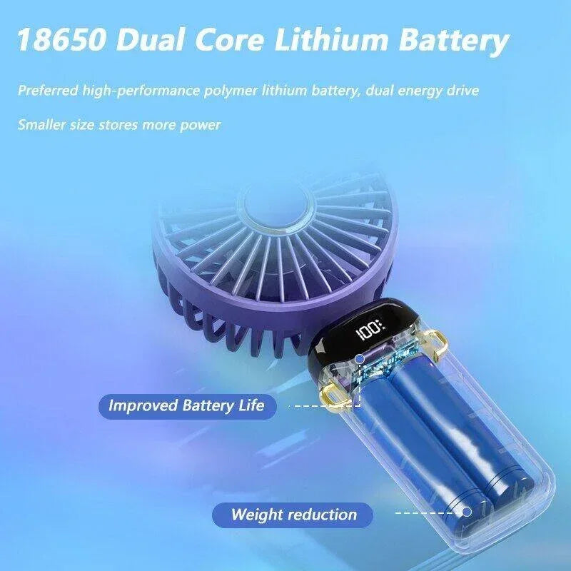 Handheld Mini Fan with Display Screen