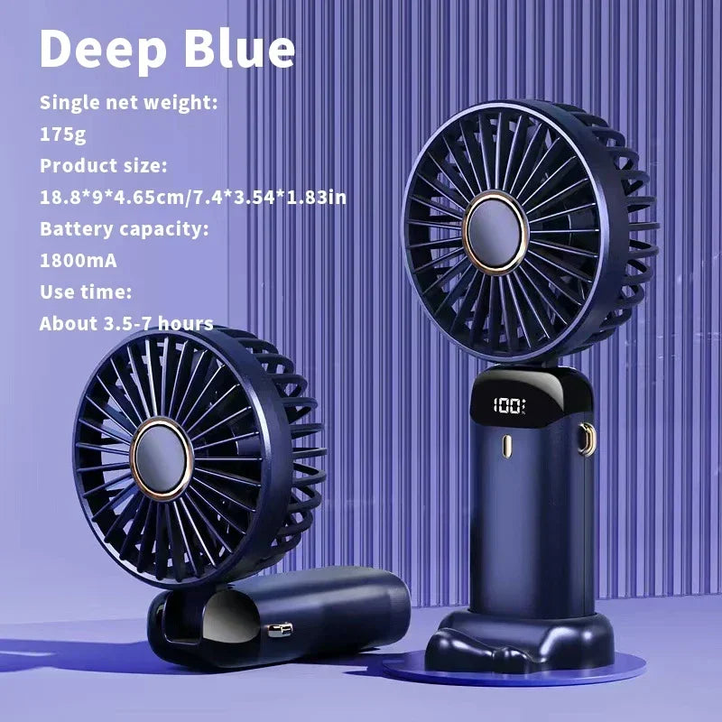 Handheld Mini Fan with Display Screen