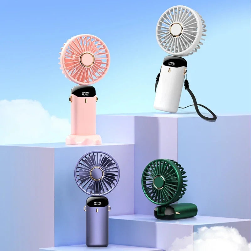 Handheld Mini Fan with Display Screen