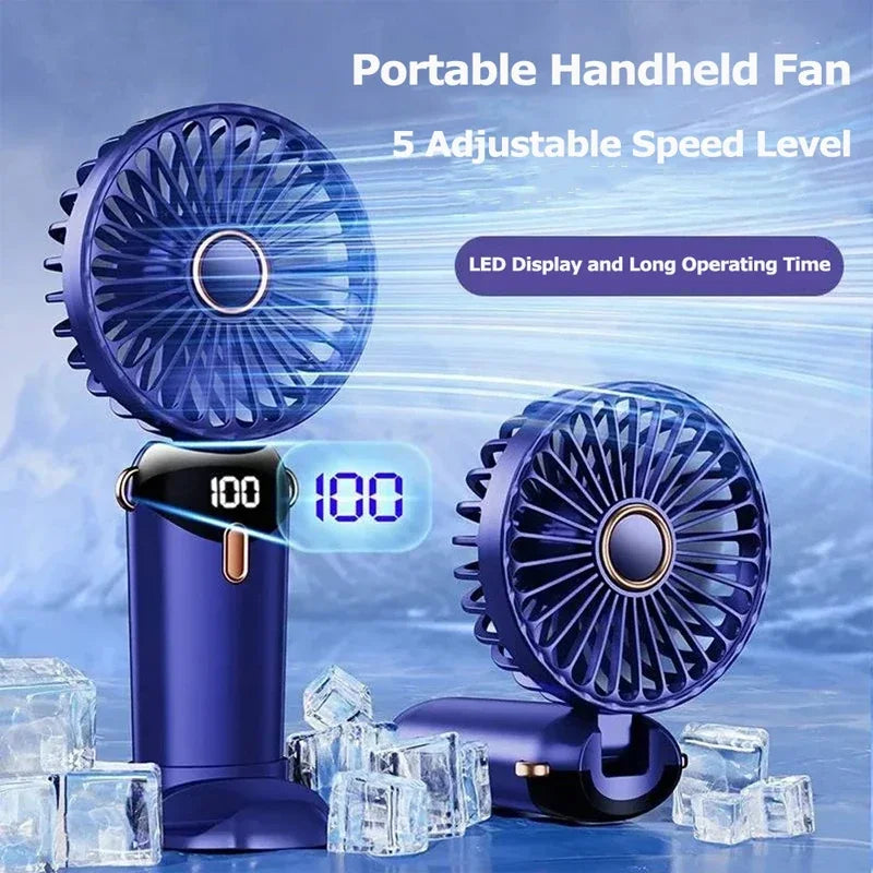 Handheld Mini Fan with Display Screen