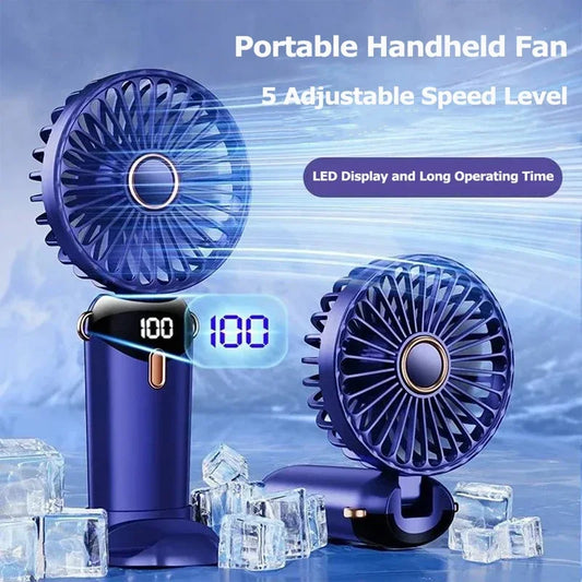 Handheld Mini Fan with Display Screen