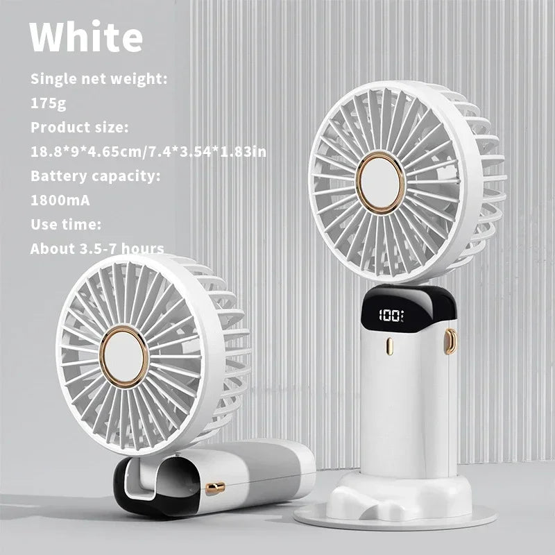 Handheld Mini Fan with Display Screen