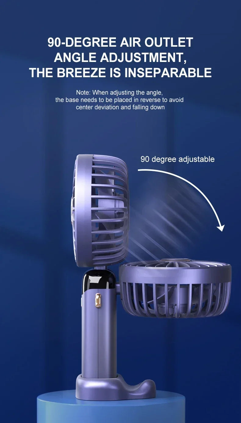 Handheld Mini Fan with Display Screen