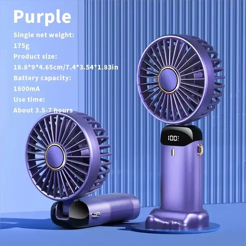 Handheld Mini Fan with Display Screen