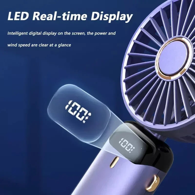 Handheld Mini Fan with Display Screen