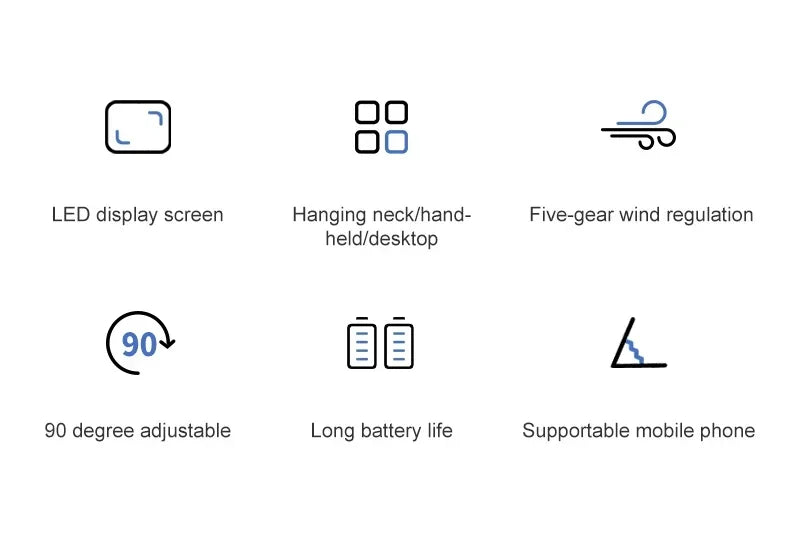 Handheld Mini Fan with Display Screen